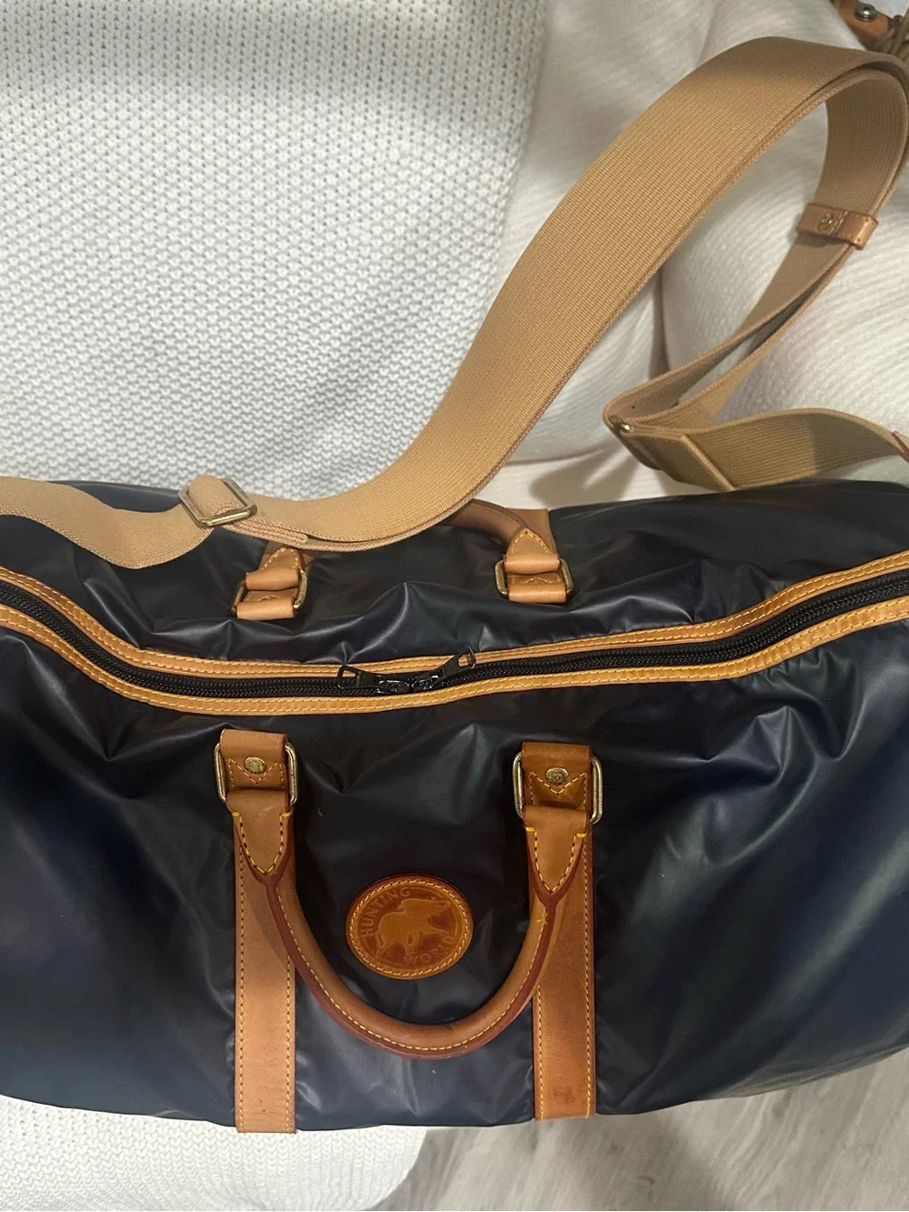 ⚓️ Vintage Hunting World Navy Nylon Duffle Bag - 20